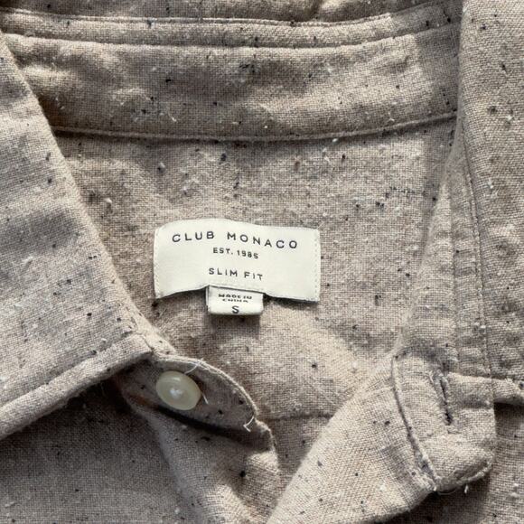 Club Monaco Long Sleeve Button Up Flannel Top Gray Fall Autumn - Picture 6 of 9